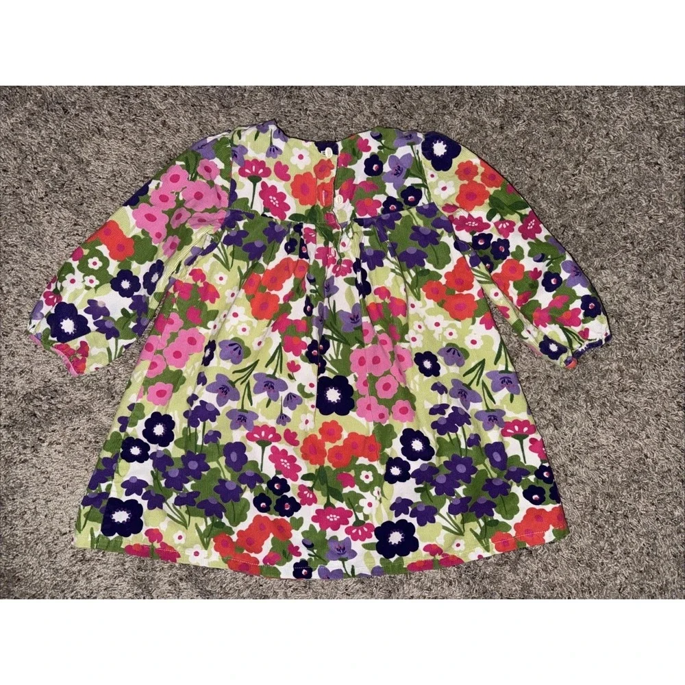 Gymboree Floral Corduroy Dress Girls 3T‎ Long Sleeve Pink Green Purple